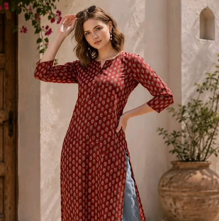 women printed kurti