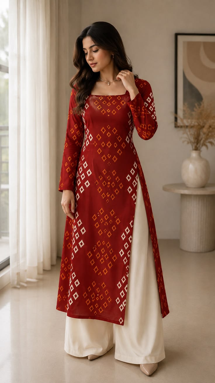 printed srtaight kurta