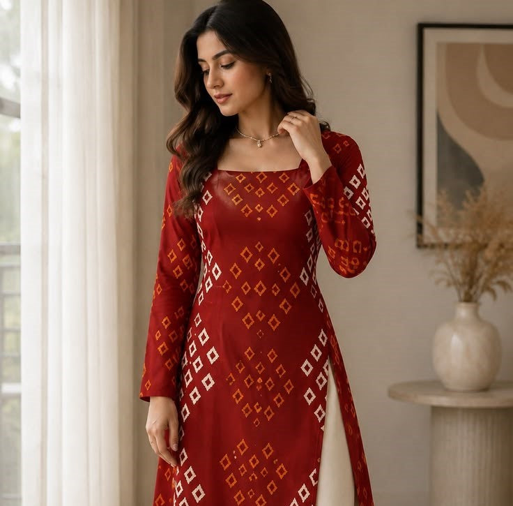 printed srtaight kurta
