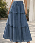 women blue long skirt
